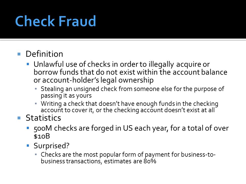 writing a fraud check